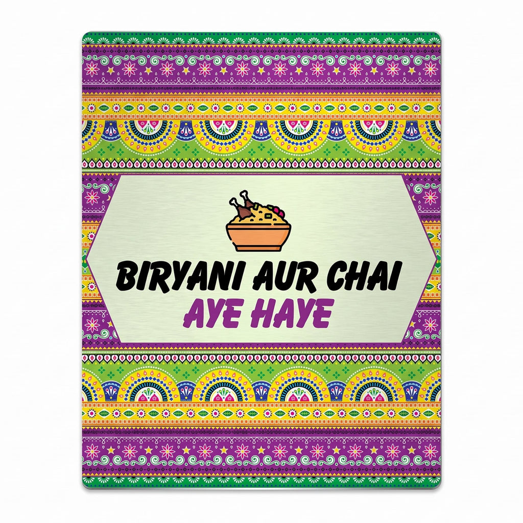 Biryani Aur Chai Aye Haye Truck Art Metal Art Print | 8x10 in