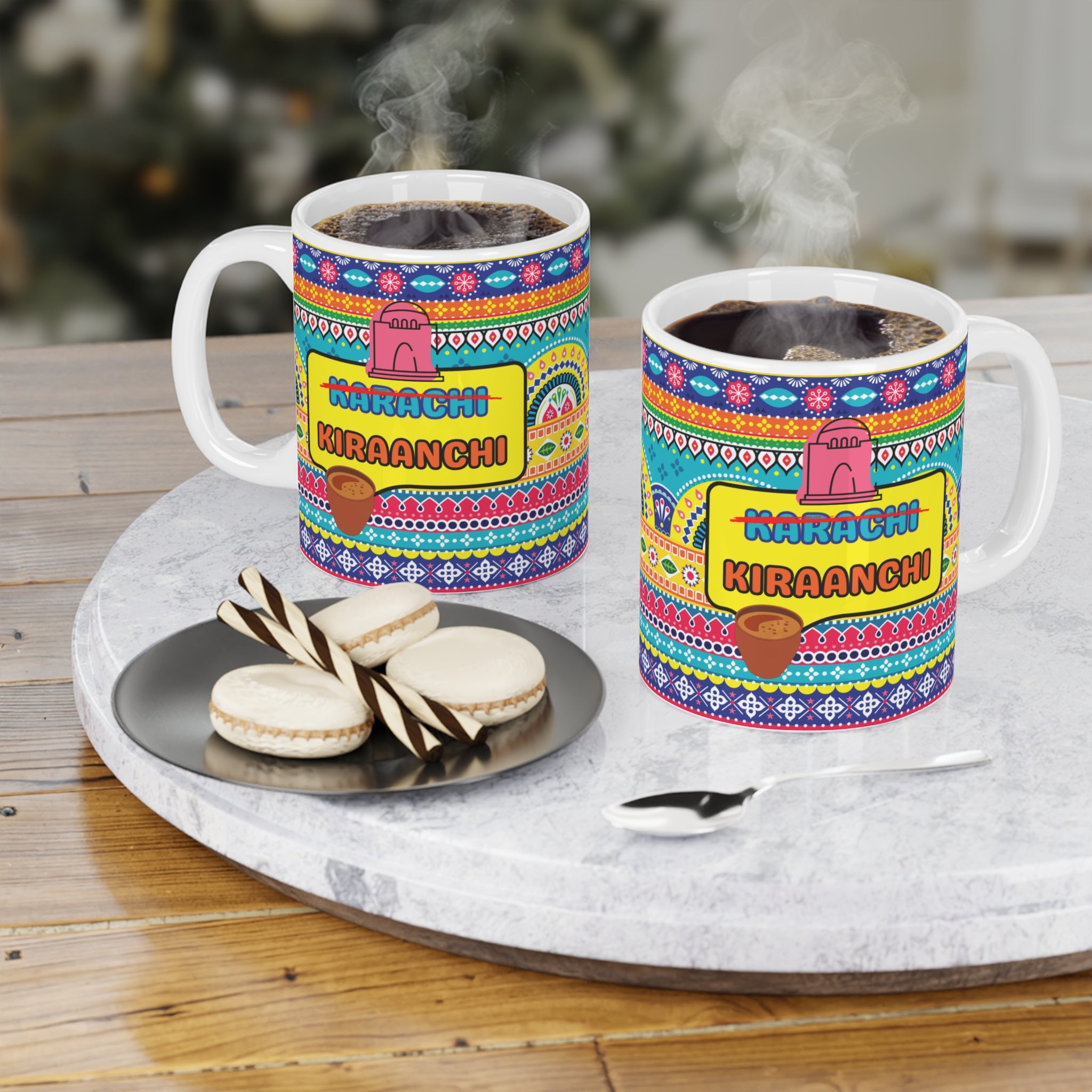 Karachi ceramic mug 11oz with colorful city-inspired design.
Perfect for chai and coffee lovers who cherish Karachi culture.
Durable ceramic cup with vibrant, scratch-resistant finish for daily use.
Microwave safe and dishwasher safe for convenience and long life.
Large comfortable handle makes sipping tea or coffee easy and enjoyable.
Ideal gift for friends, family, or Karachi lovers worldwide.
Captures nostalgia, desi vibes, and city pride in every sip.
