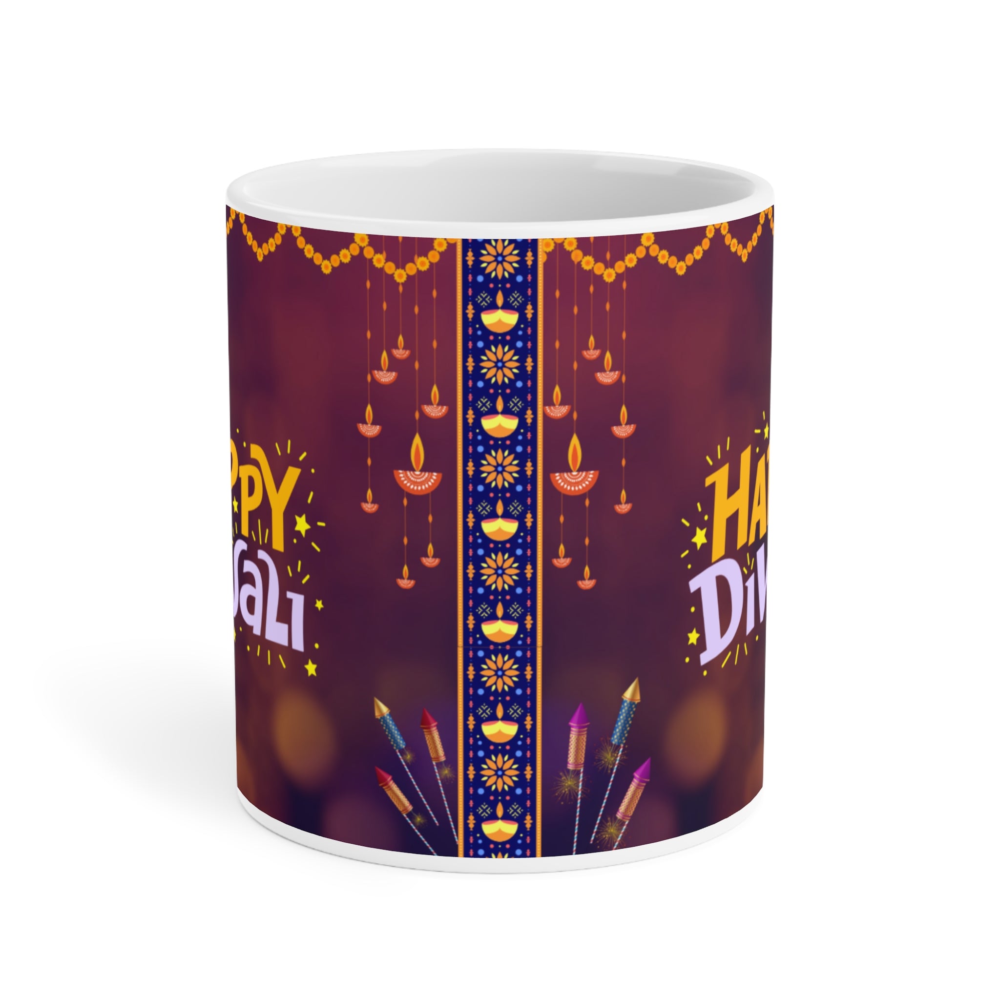Happy Diwali ceramic mug 11oz with festive colorful design.
Perfect for tea and coffee lovers during Diwali celebrations.
Durable ceramic with scratch-resistant, vibrant print for long use.
Microwave safe and dishwasher safe for convenience and daily cleaning.
Large comfortable handle for easy grip while enjoying drinks.
Ideal festive gift for friends, family, neighbors, or coworkers.
Brings joy, celebration, and Diwali spirit to every tea or coffee break.