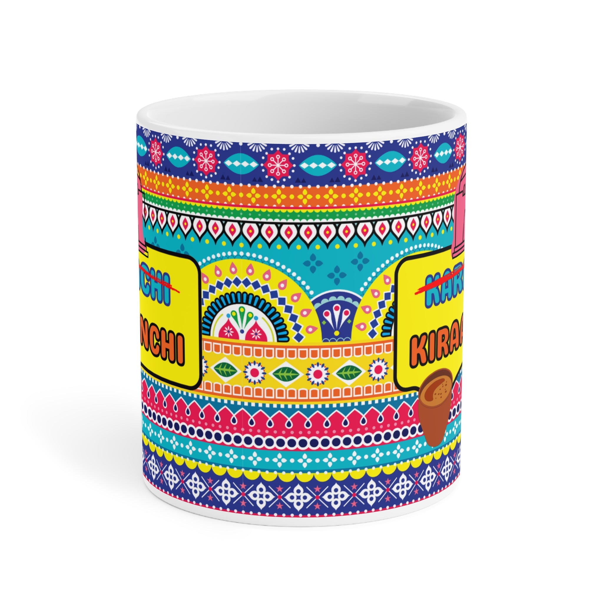 Karachi ceramic mug 11oz with colorful city-inspired design.
Perfect for chai and coffee lovers who cherish Karachi culture.
Durable ceramic cup with vibrant, scratch-resistant finish for daily use.
Microwave safe and dishwasher safe for convenience and long life.
Large comfortable handle makes sipping tea or coffee easy and enjoyable.
Ideal gift for friends, family, or Karachi lovers worldwide.
Captures nostalgia, desi vibes, and city pride in every sip.